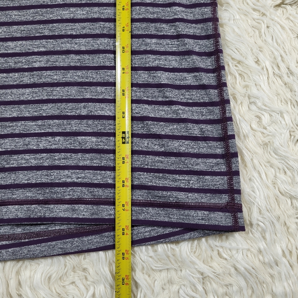 Lululemon Surge Warm 1/4 Zip Pullover Yachtie Stripe Heathered Grey Purple Large - Picture 11 of 16